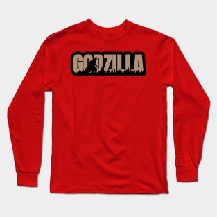 Dark brown Godzilla Style Monster Long Sleeve T-Shirt